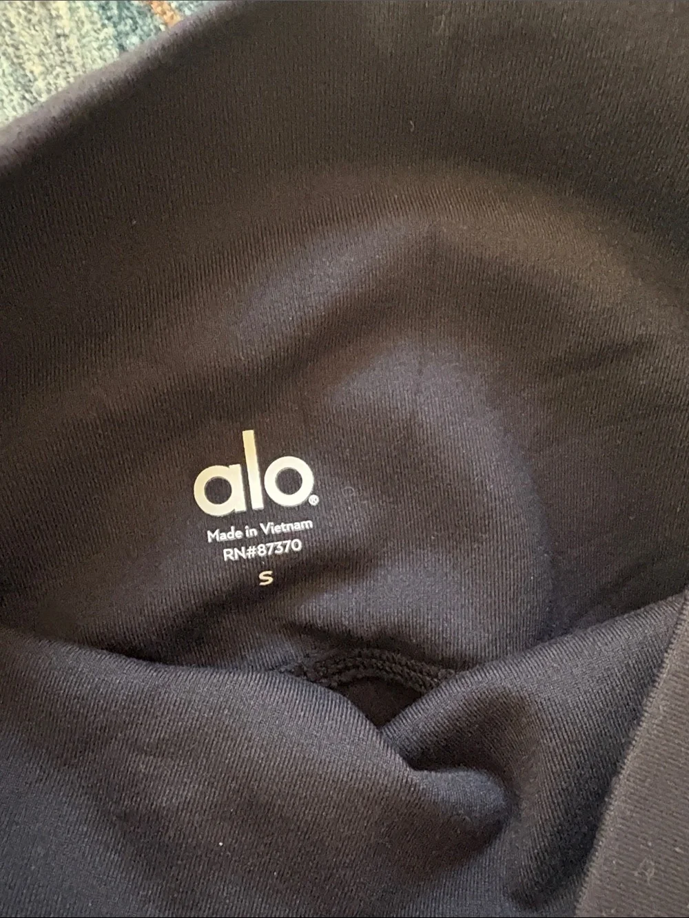 ALO Yoga Black High-Waist Mesh & Ribbed Panel Moto Leggings S